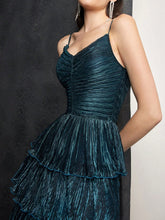 MOTF PREMIUM METALLIC PLISSE TIERED DRESS